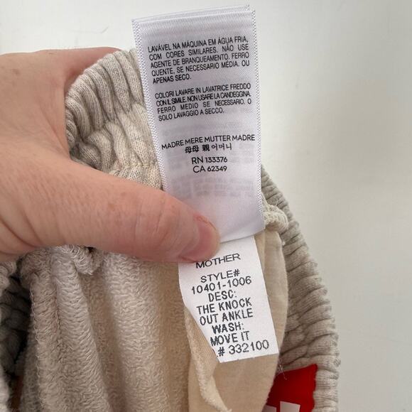 NWT NEW Mother The Knock Out Ankle Sweatpants Move It in Oatmeal - Picture 9 of 9